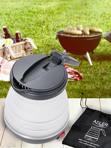 Adler AD 1279 vattenkokare, 0,6 l, 750 W, svart/vit