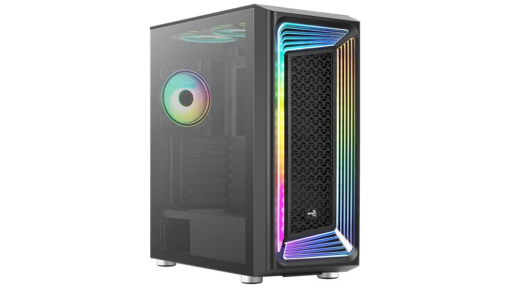 AeroCool Interstellar Midi-Tower Case with window and RGB lighting, Black