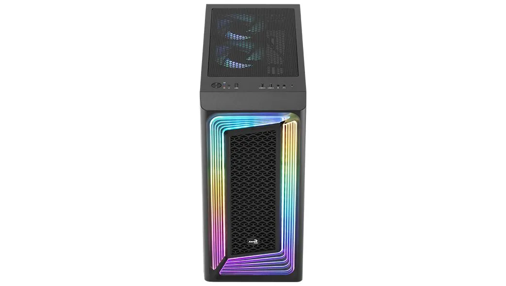 AeroCool Interstellar Midi-Tower Case with window and RGB lighting, Black