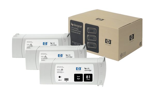 HP No. 81 Dye 3-Ink Multipack, Black