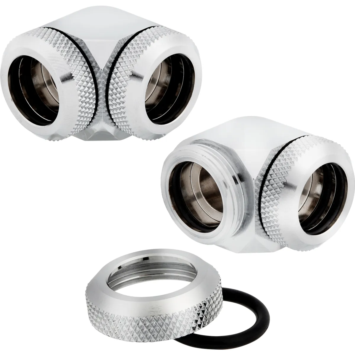 Corsair Fitting (hard tube),XF Hardline 2-pack (90&deg; Angled 14mm OD compression_ chrome)