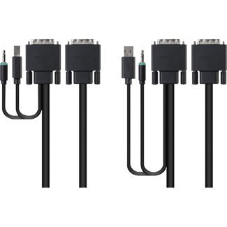 Belkin Secure KVM Cable Kit - Video / USB / audio -kaapelisarja - USB, stereo mini jack, DVI-D (uros) to stereo mini jack, USB Type B, DVI-D (uros) - 3 m - B2B
