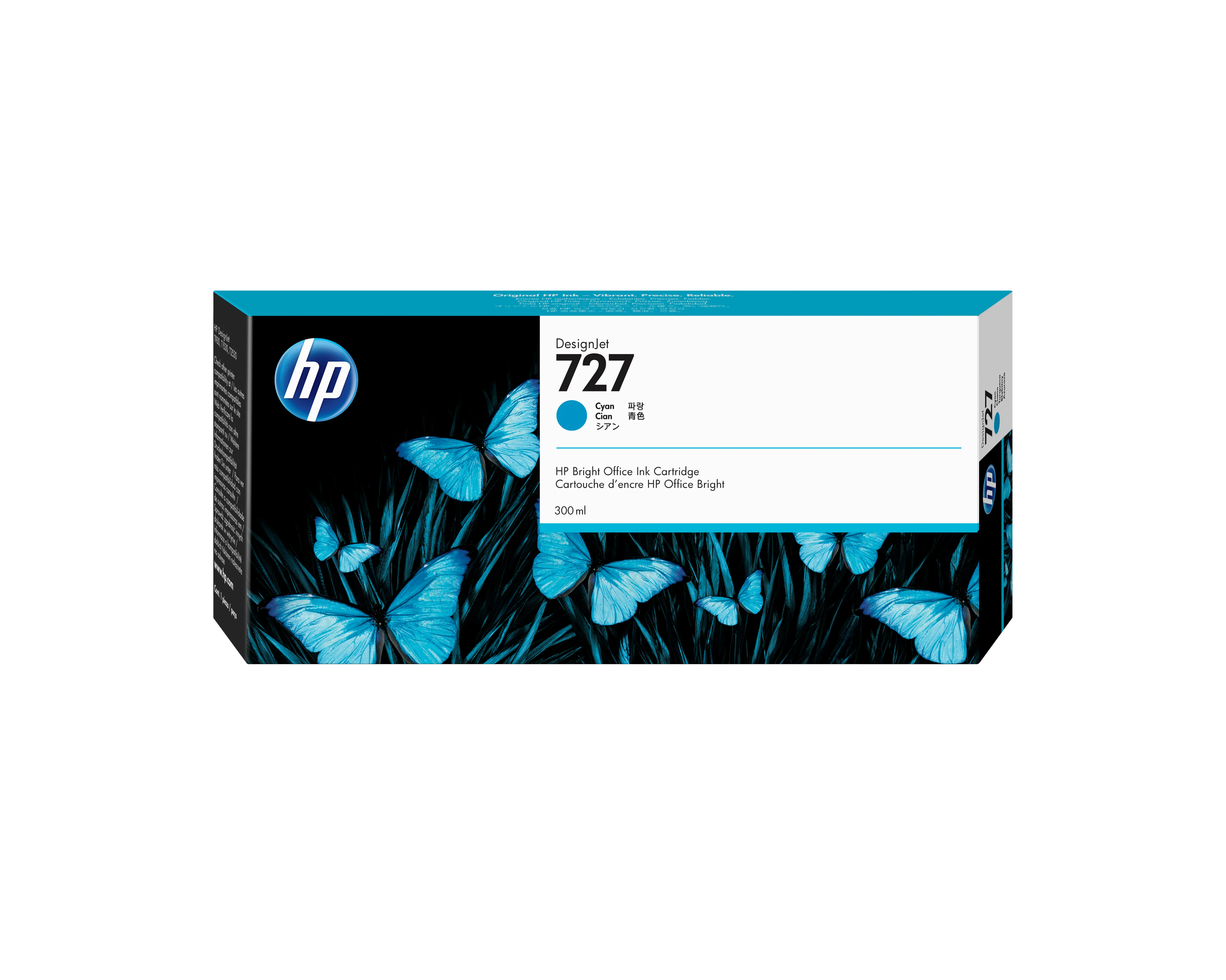 HP No 727 cyan 300 ml mustepatruuna