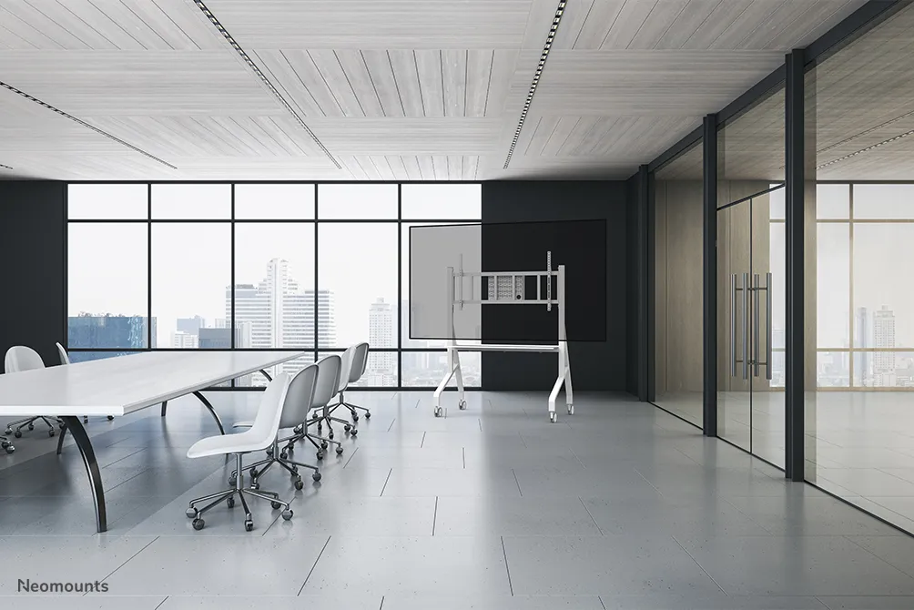 Neomounts MOVE Go XL FL50-575WH1 Mobile Floor Stand 65-115" Height Adjustable White