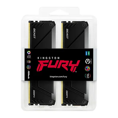 Kingston FURY Beast RGB 128GB (4 x 32GB) DDR4 3600 MHz, CL18 - memory, Black