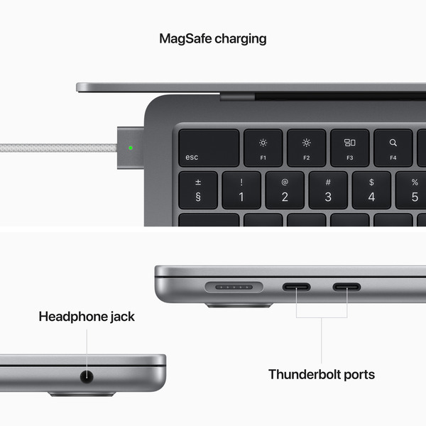 Apple MacBook Air 13&quot; M2, 8 GB, 512 GB, MacOS - b&auml;rbar dator, Rymdgr&aring;