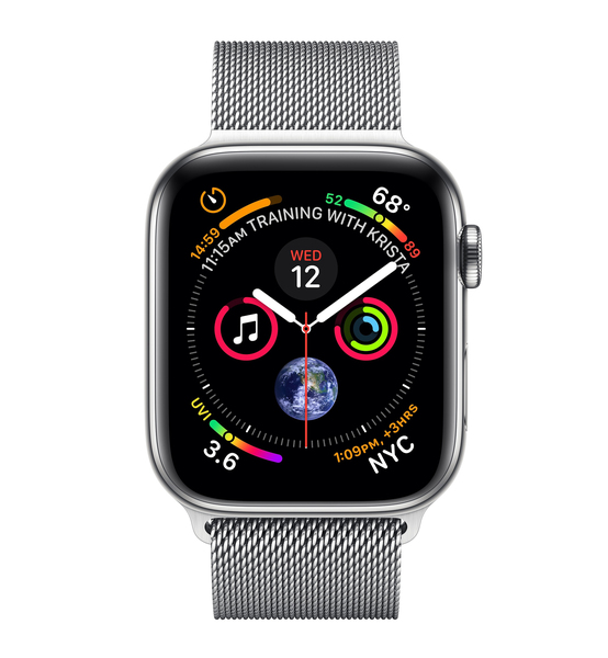 Apple Watch Series 4 GPS + Cellular 40mm, Stainless Steel Case with Milanese Loop