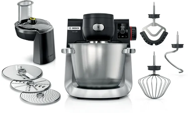 Bosch MUMS6ZS13D food processor (black/stainless steel, 1,600 watts, series 6, integrated scale, timer)