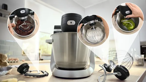 Bosch MUMS6ZS13D food processor (black/stainless steel, 1,600 watts, series 6, integrated scale, timer)