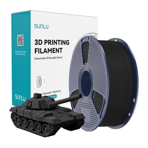 SUNLU PLA+ 1.75 mm, 1 kg -3D-tulostusfilamentti, musta