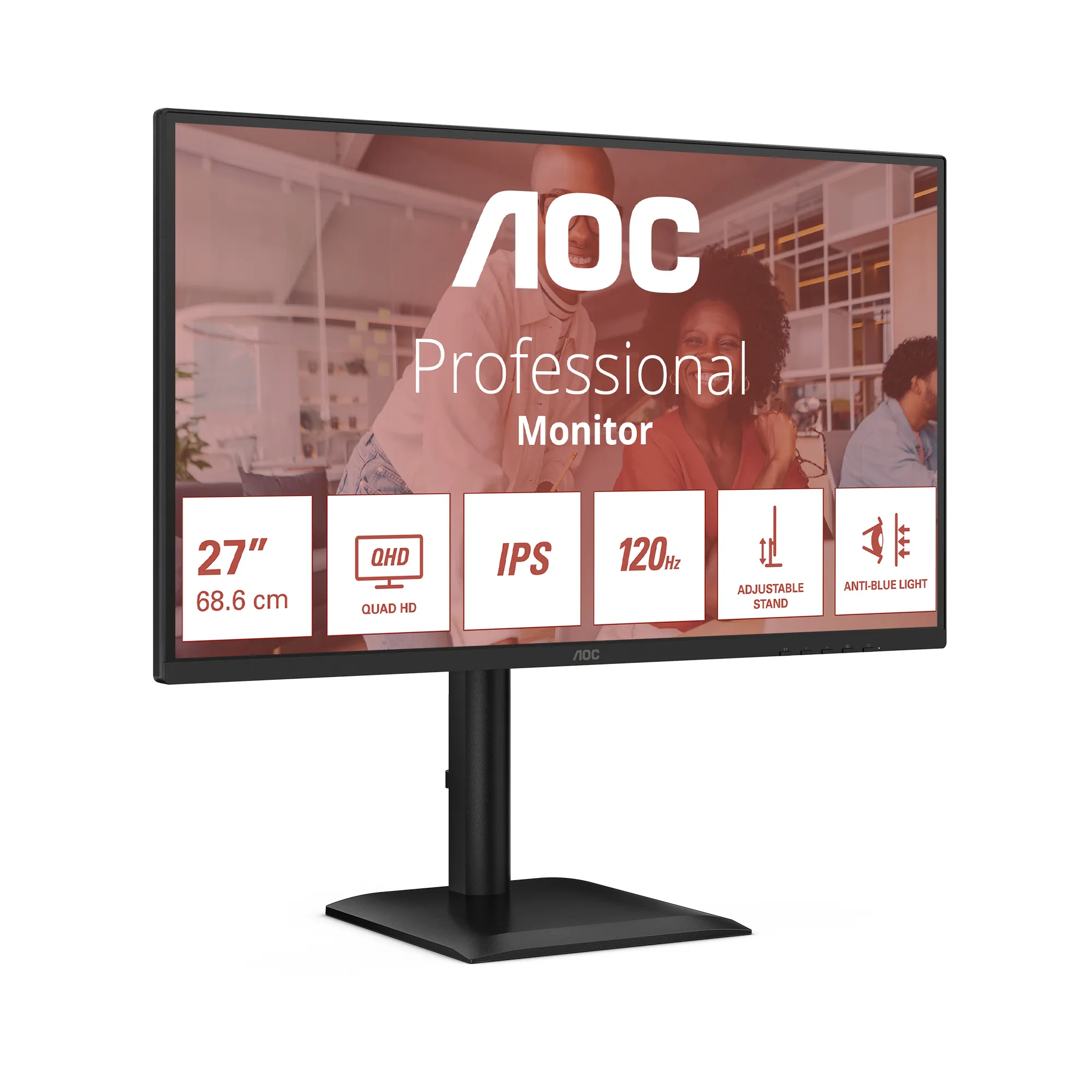 AOC Q27E4U 27inch WQHD IPS 120Hz 4ms 350cd/m2 HDMI2.0 DP USB3.2 HUB USB Pivot Speakers