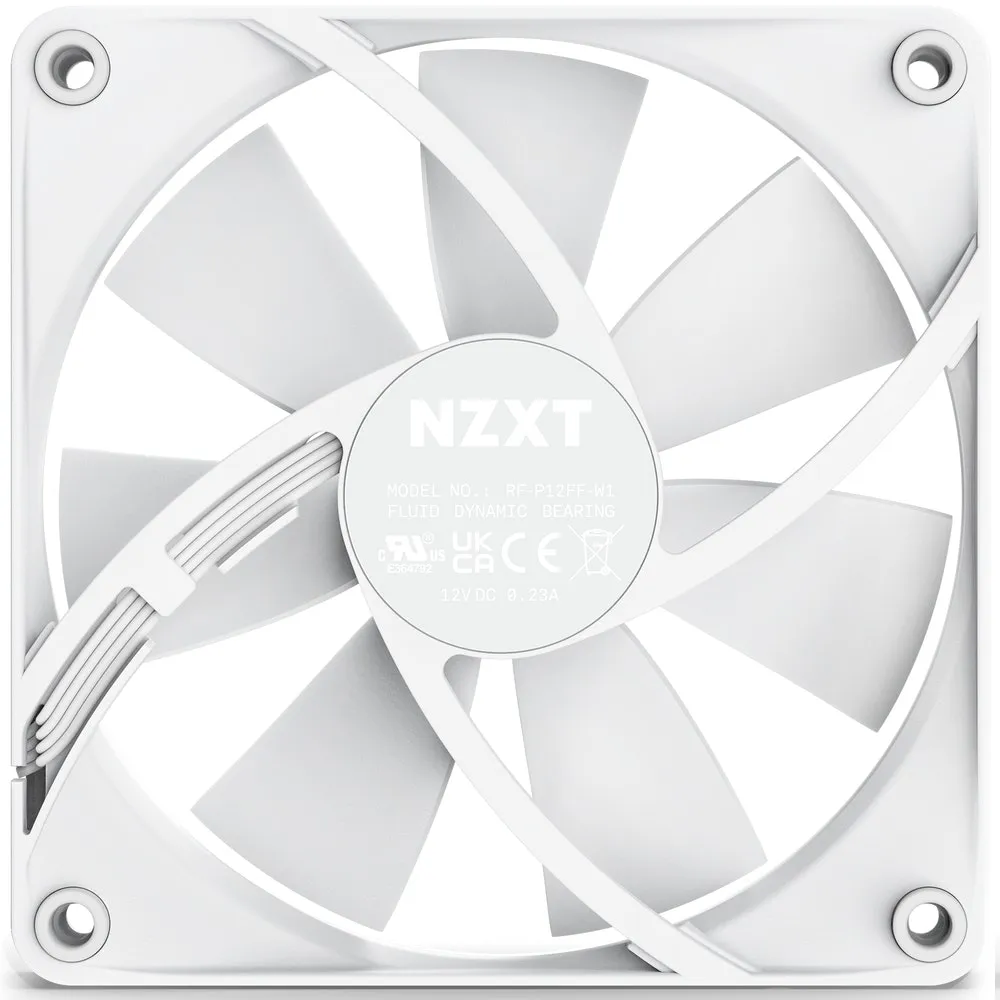 NZXT F120P, 120mm -kotelotuuletin, valkoinen