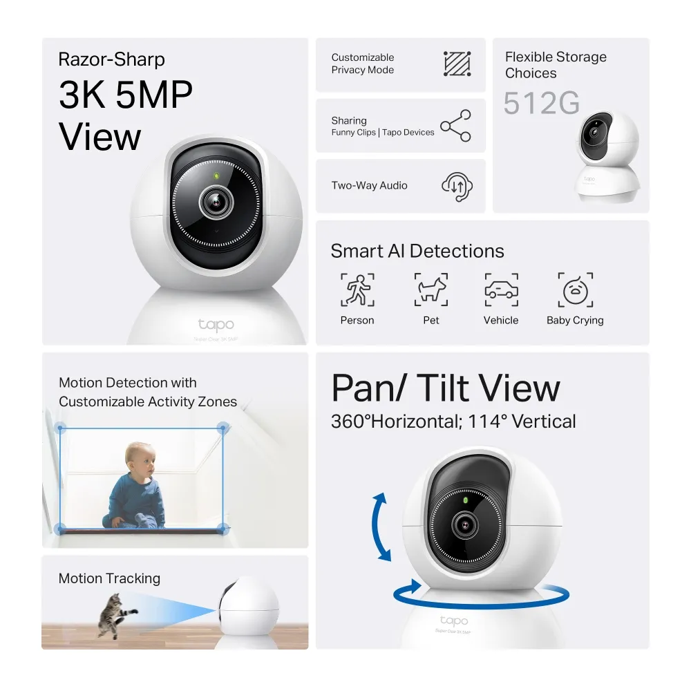 TP-Link Tapo C230 Pan/Tilt AI Home Security Wi-Fi - surveillance camera