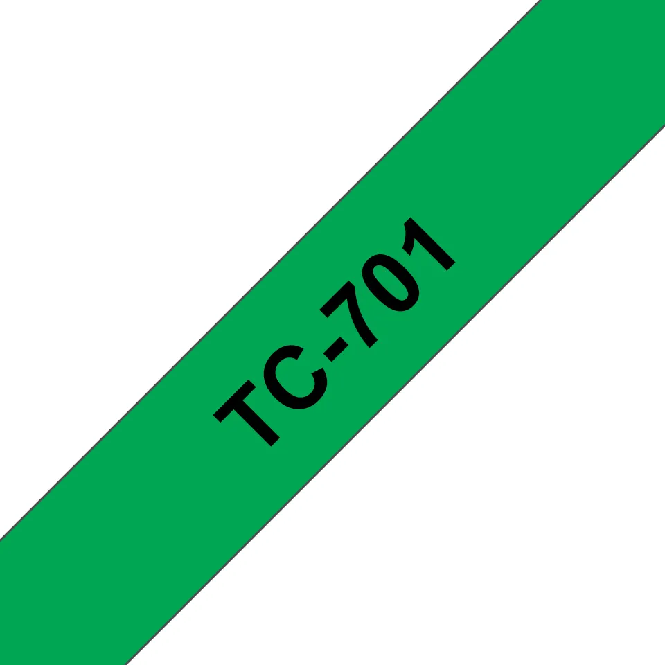 TC 12mm Black on green tape