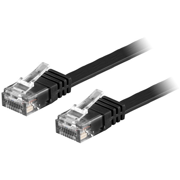 Goobay Cat6 U/UTP - network cable, 15 m, Flat, Black