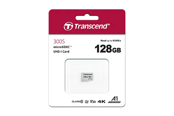 Transcend 300S microSDXC Muistikortti, 128GB / U3 / UHS-I (V30, A1)