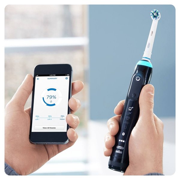 BRAUN S&Auml;HK&Ouml;HAMMASHARJA ORAL-B GENIUS 10100S musta. 15% tehokkaampi Genius. &Auml;yk&auml;s harjausj&auml;rjestelm&auml; Gum Guard -teknologialla, joka auttaa harjaamaan hammasl&auml;&auml;ri