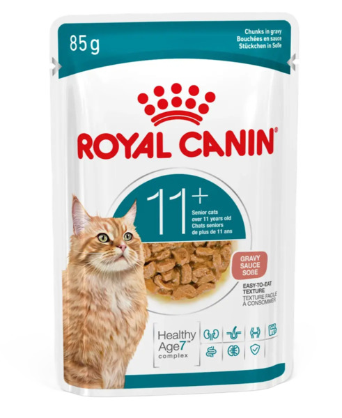 Royal Canin Ageing 11+ Chunks in Gravy, Wet food for cats, Senior, 12 x 85g