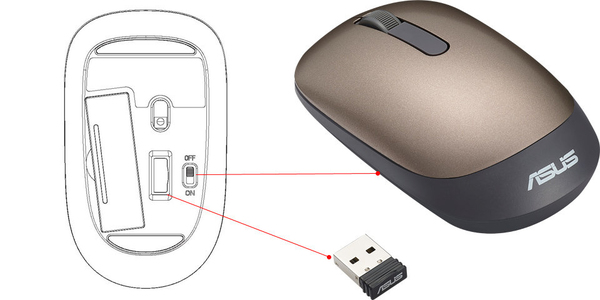 Asus WT205 - wireless mouse, Gold
