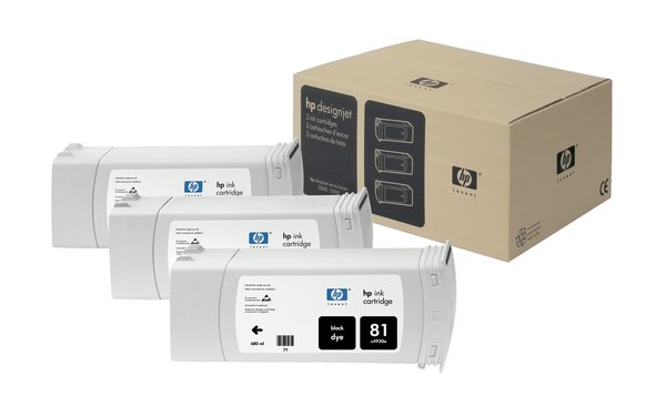 HP No. 81 Dye 3-Ink Multipack, Black