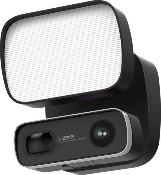 Floodlight IP-kamera f&ouml;r utomhusbruk, 1080p, LED-str&aring;lkastare, svart