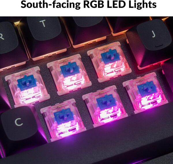 Keychron Q7 70% mekaniskt speltangentbord, Gateron G Pro Red, Carbon Black