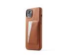 Mujjo Full Leather Wallet Case, iPhone 14 Plus - Wallet Case, Brown
