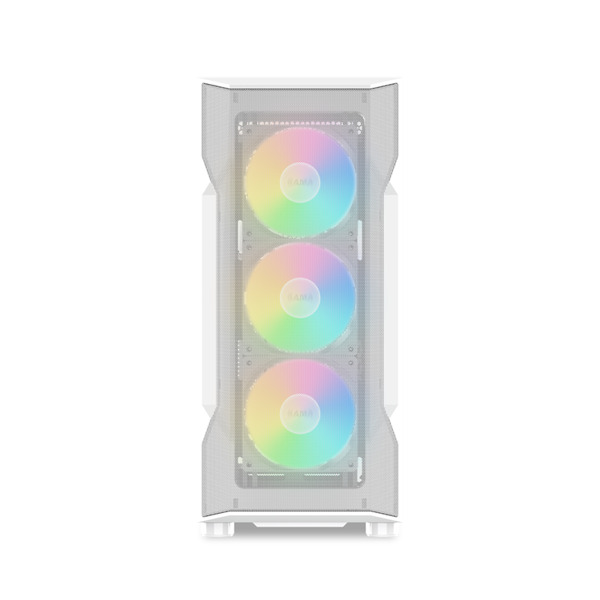 SAMA S40 -miditornikotelo ikkunalla ja RGB-valaistuksella, valkoinen