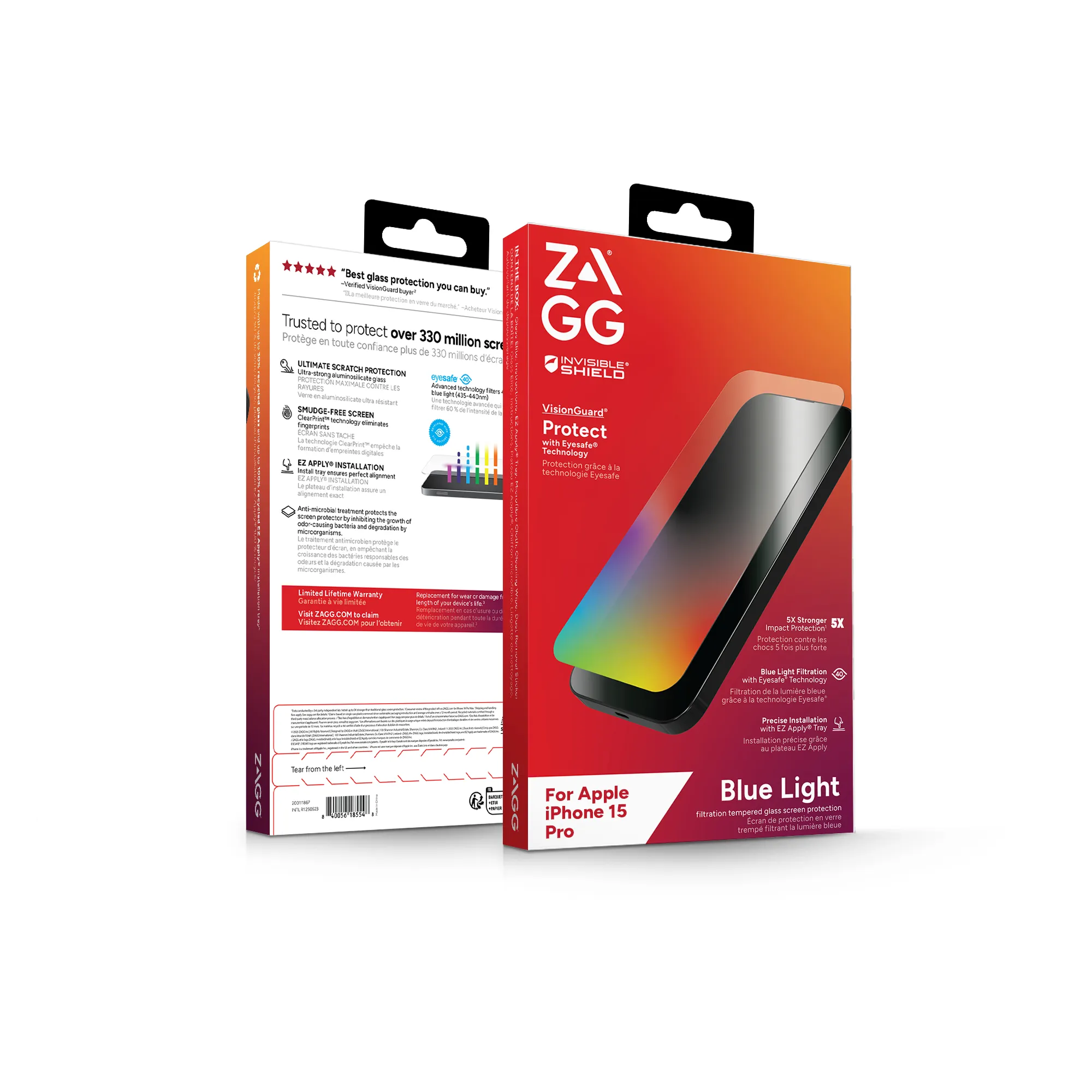 Zagg InvisibleShield Glass Elite VisionGuard iPhone 15 Pro - Screen Protector