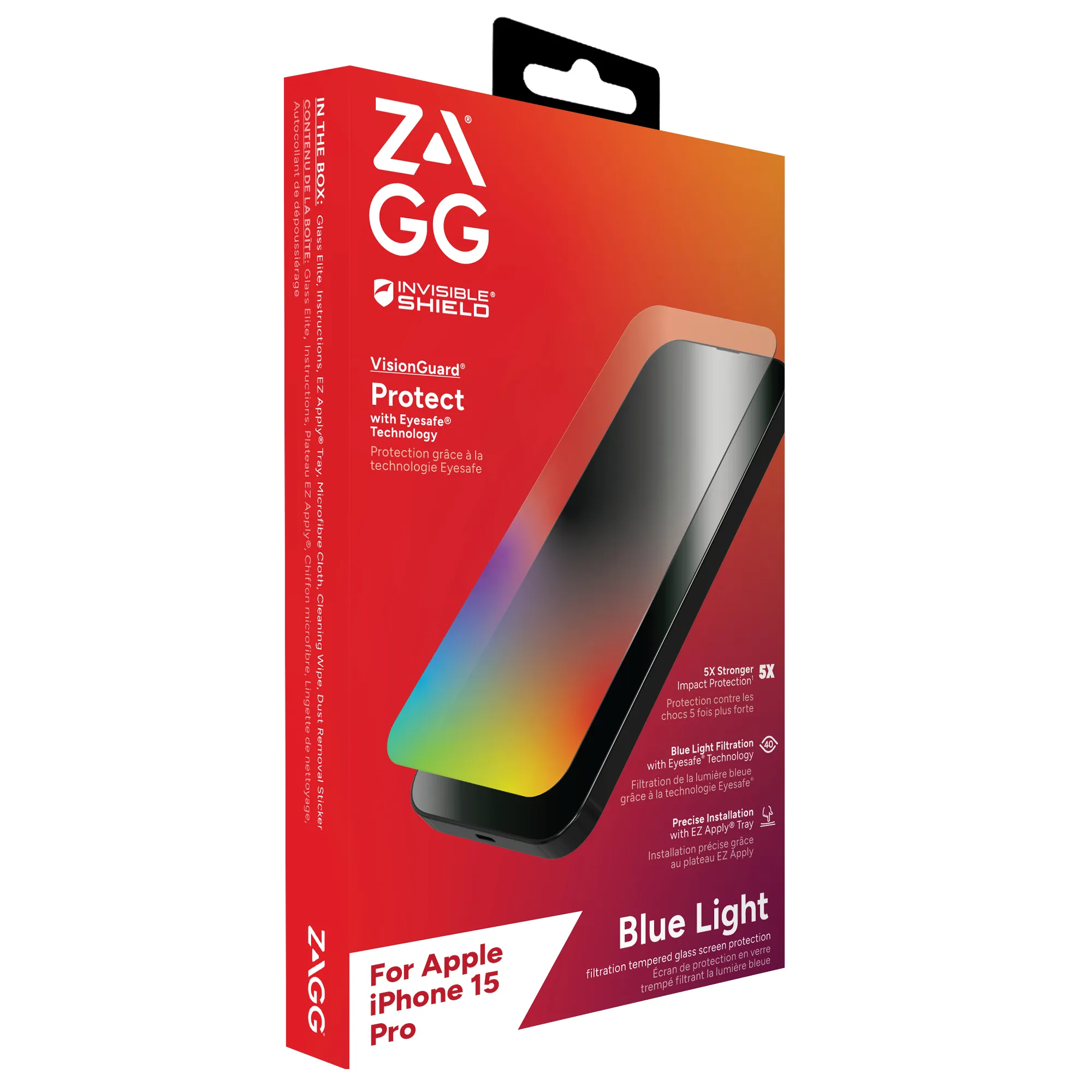 Zagg InvisibleShield Glass Elite VisionGuard iPhone 15 Pro - Screen Protector
