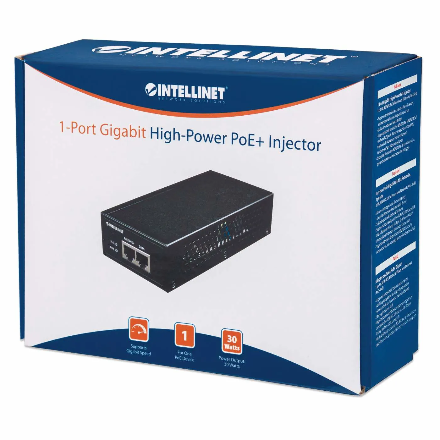 Gigabit High-Power PoE+ Inject