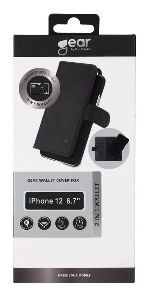 GEAR Wallet, iPhone 12 Pro Max - 2-in-1 Wallet Case, Black