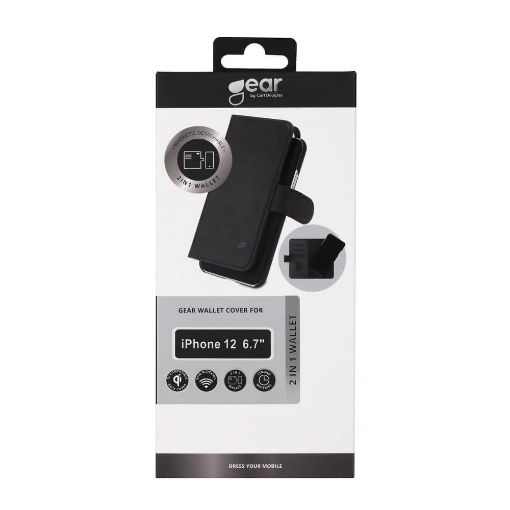 GEAR Wallet, iPhone 12 Pro Max - 2-in-1 Wallet Case, Black