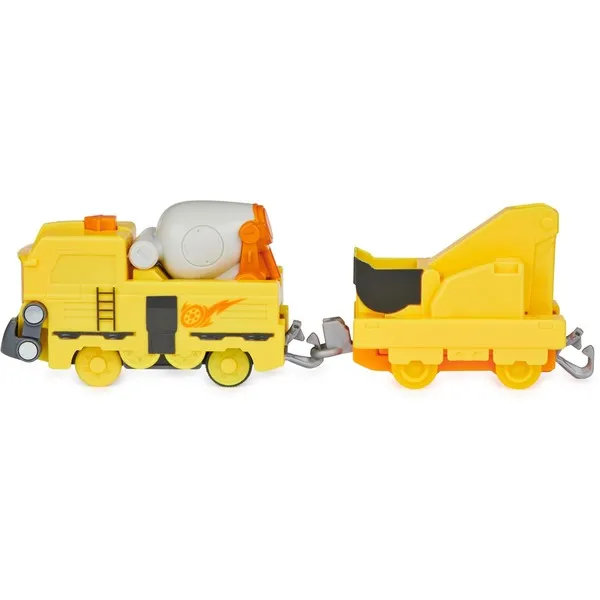 Spin Master Mighty Express Motorized Train Build-it Bruno with Boxcar Toy Vehicle (Yellow/Grey)