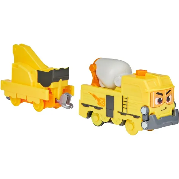 Spin Master Mighty Express Motorized Train Build-it Bruno with Boxcar Toy Vehicle (Yellow/Grey)