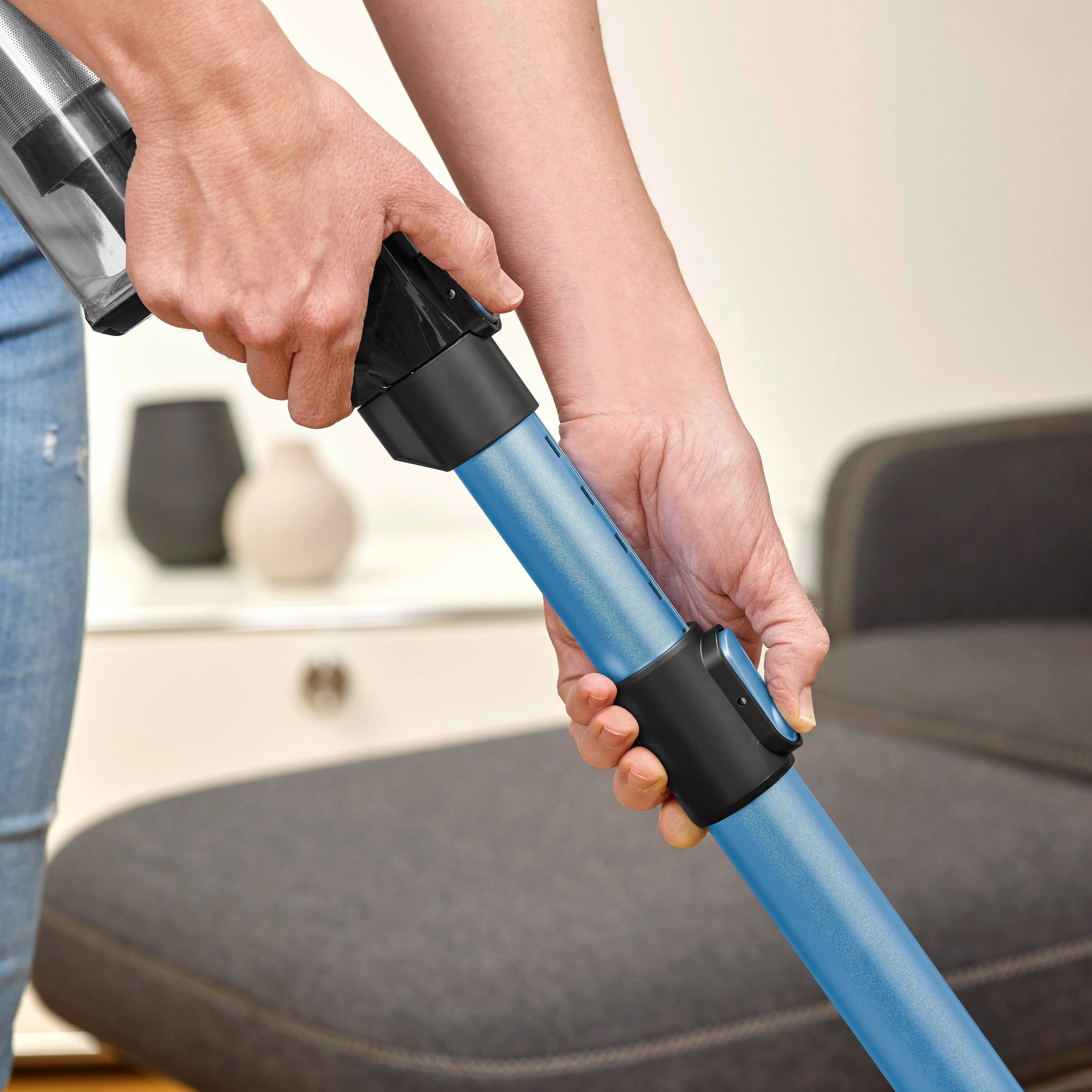 SEVERIN S'Power Slim HV 7151 Stick vacuum cleaner, Black/Blue/Silver