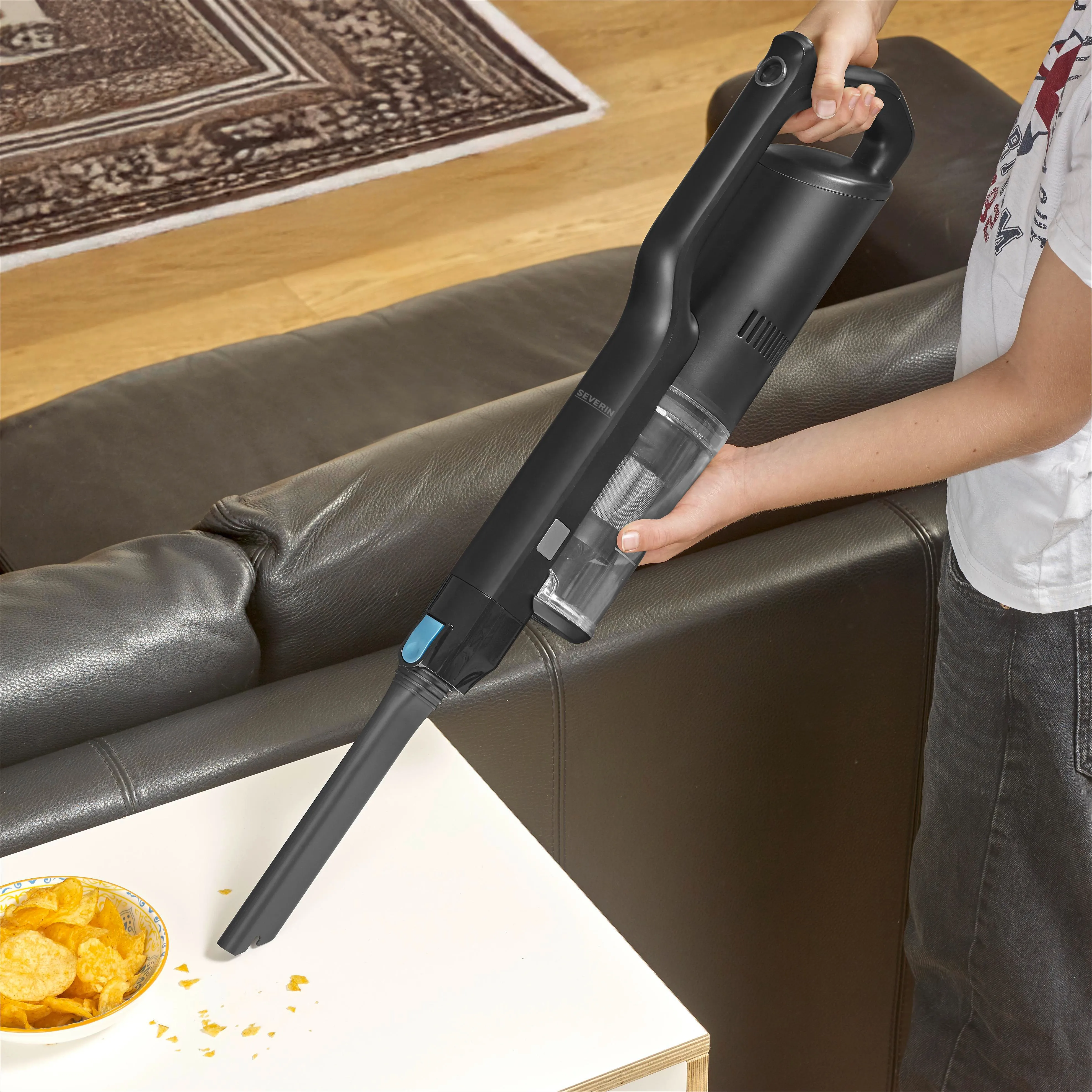SEVERIN S'Power Slim HV 7151 Stick vacuum cleaner, Black/Blue/Silver