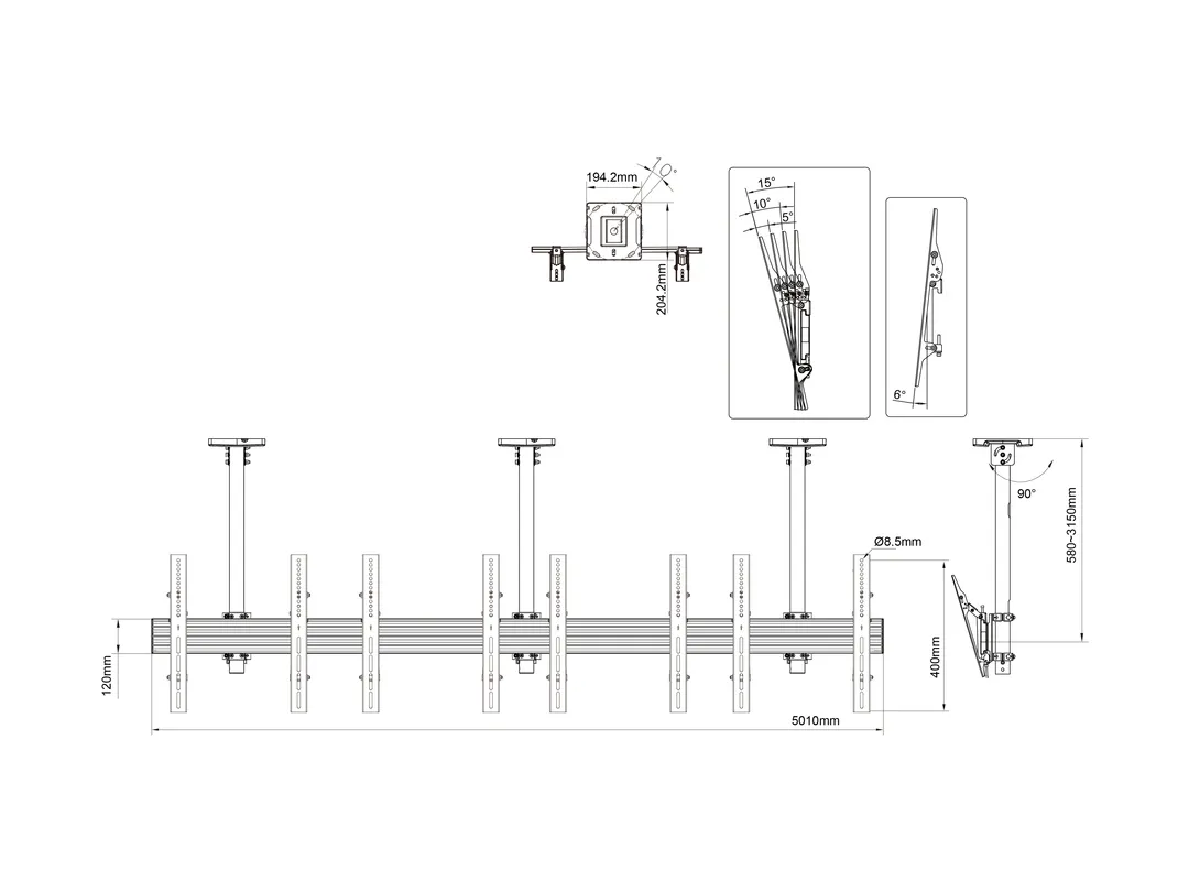 M Menu Board Mount Pro MBC4X1U