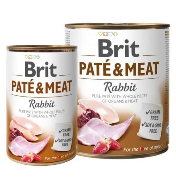 Brit Pat&eacute; & Meat with Rabbit, Wet food for dogs, Adult, Grain Free, 400g