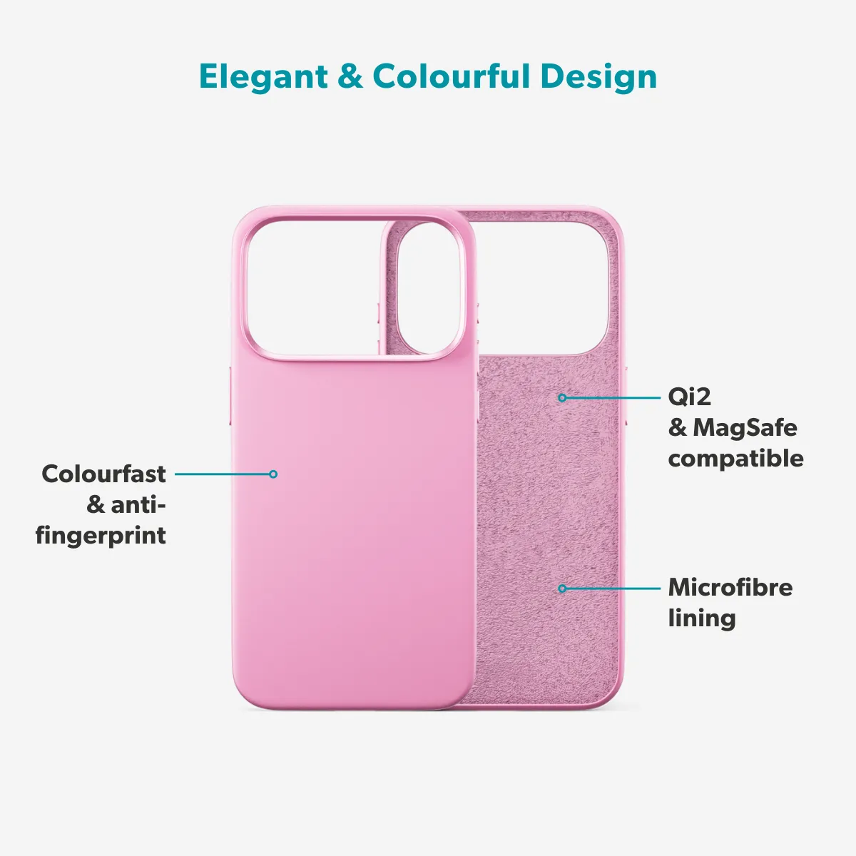 Epico Silicone Pro Mag+ Case iPhone 17 Pro Max Qi2  &amp;  MagSafe Yhteensopiva, vaaleanpunainen