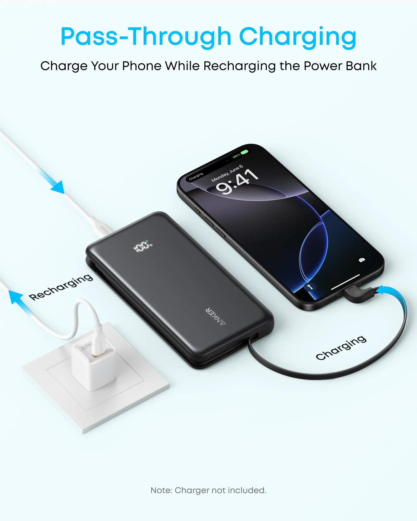 ANKER Zolo 10000mAh, 22.5W - powerbank, svart