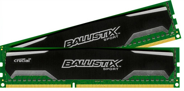Crucial 16GB (2x8GB) Ballistix Sport, DDR3 1600MHz - svart