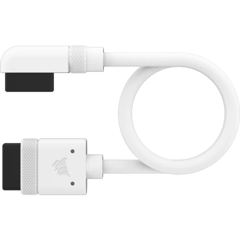 Corsair iCUE LINK slim cable, 200mm, 90 angled (white, 2 pieces) - cable, white