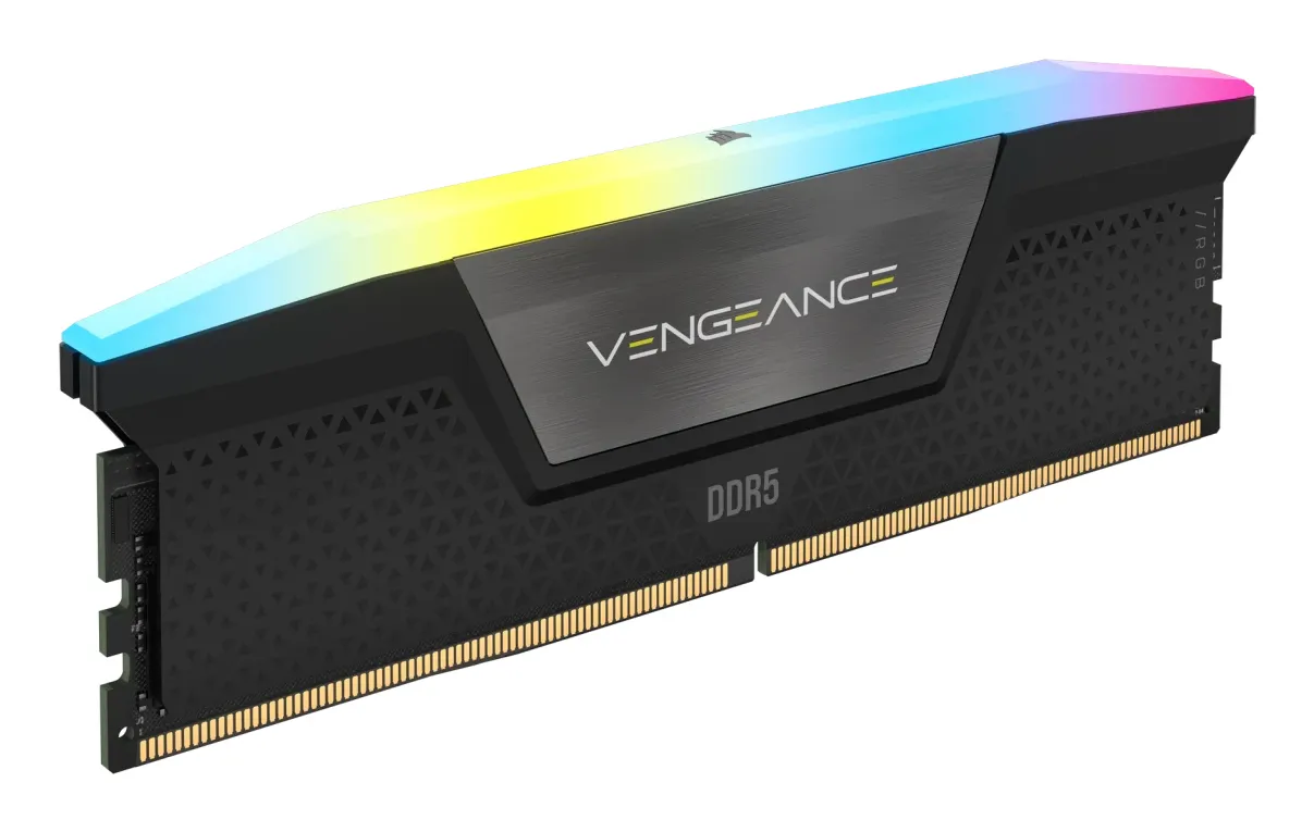 Corsair Vengeance RGB 48GB (2 x 24GB) DDR5 8200 MHz, CL40 Memory, Silver (XMP)