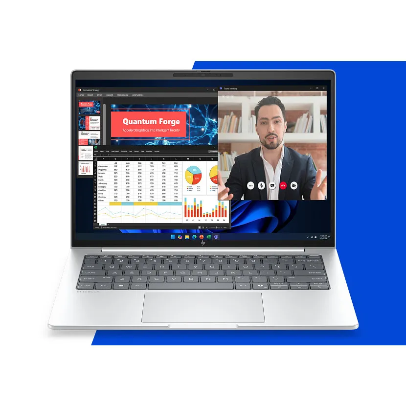 HP EliteBook 8 G2a 14" Ryzen AI 5 435, 16 Gt, 512 Gt, Radeon 840M, Win 11 Pro -kannettava, hopea