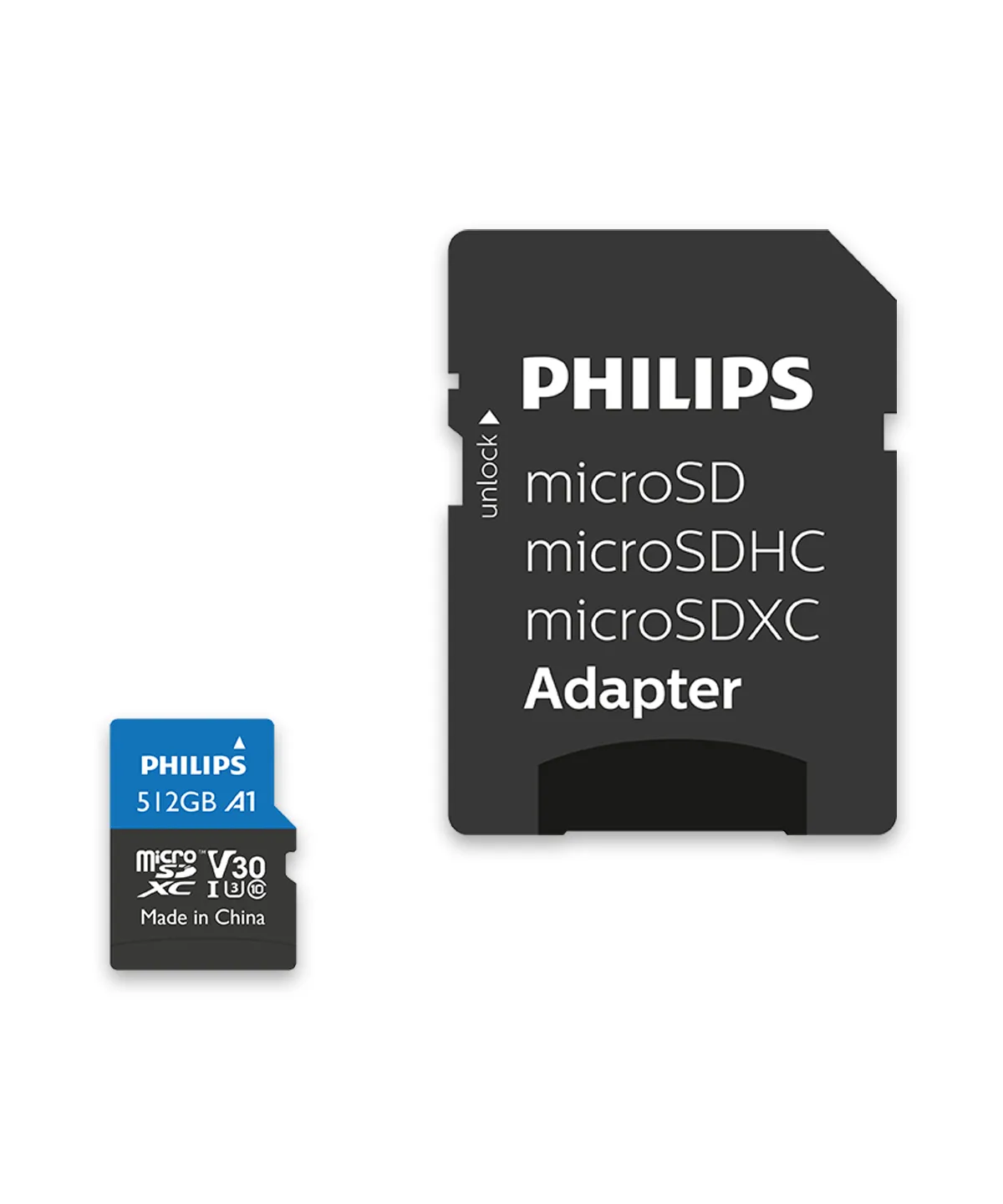 Philips UHS-I U3 512GB MicroSDXC - memory card + SD-adapter
