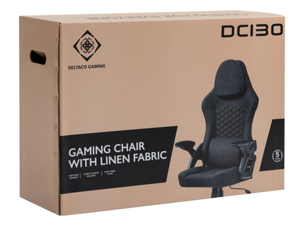 Deltaco Gaming DC310 Pehme&auml; Pellavakangas - pelituoli, Musta