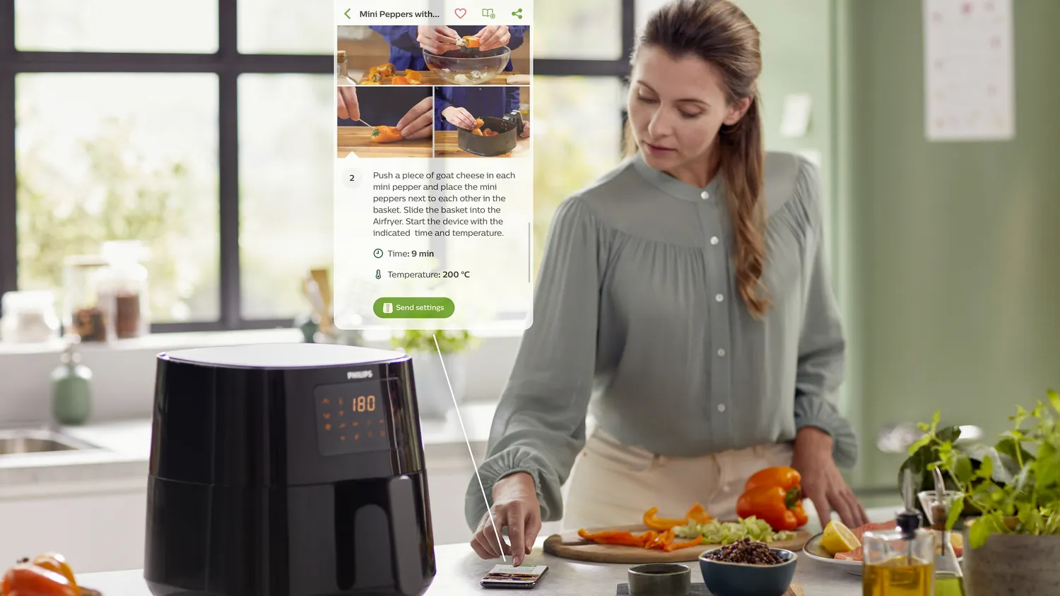 Philips Essential HD9280 Airfryer XL Airfryer 2000W Mørk sølv/sort