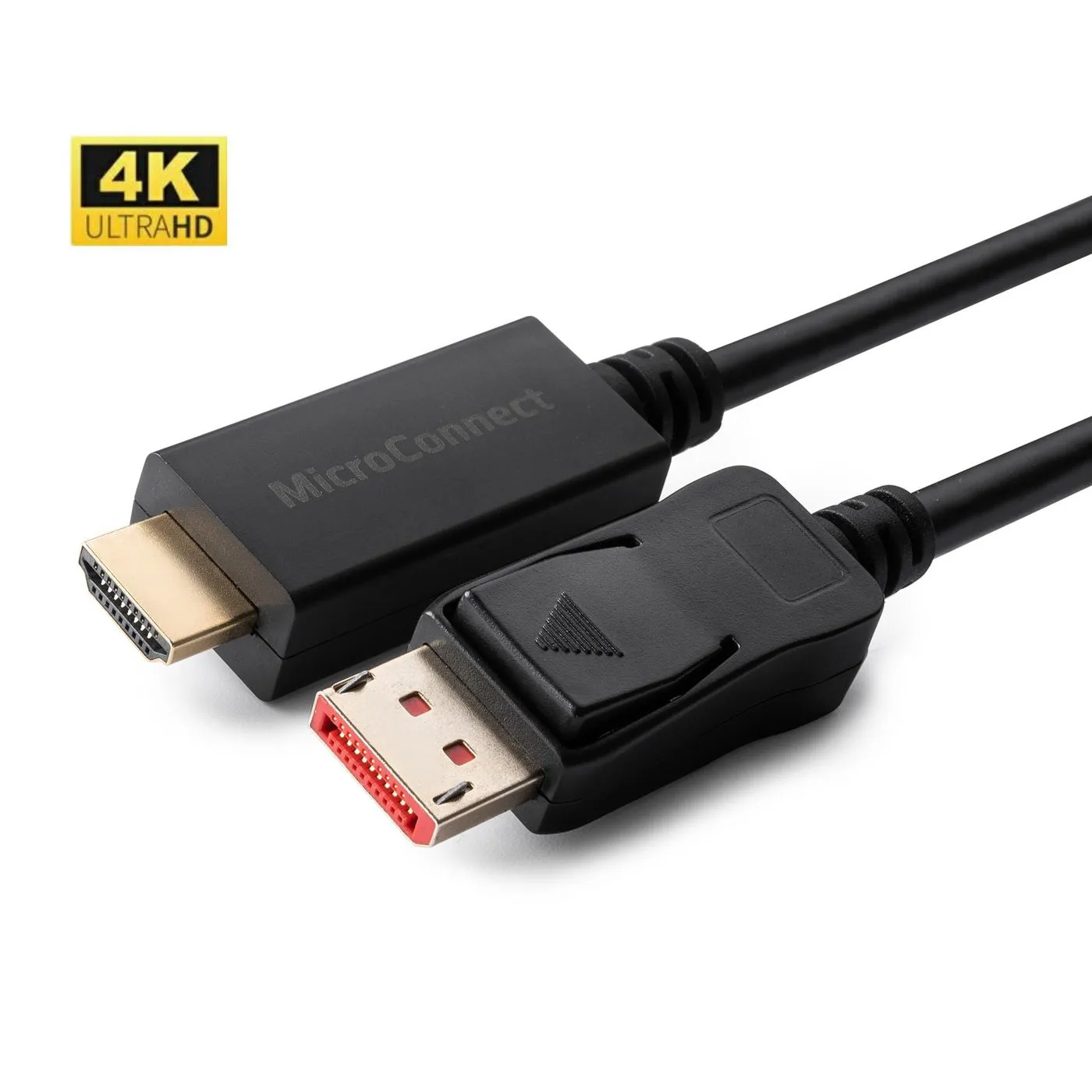 MicroConnect DisplayPort &ndash; HDMI kabel, med 4K, 10 m, svart