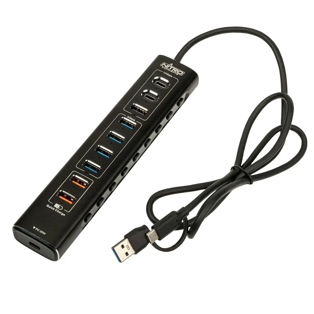 Nitro Concepts UH1 10-Port Hybrid - USB hub